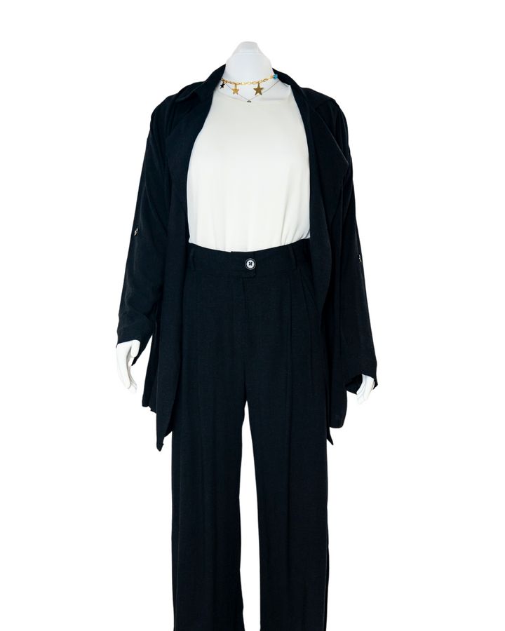 URBAN - LINEN - BLACK PEPPER - TROUSERS