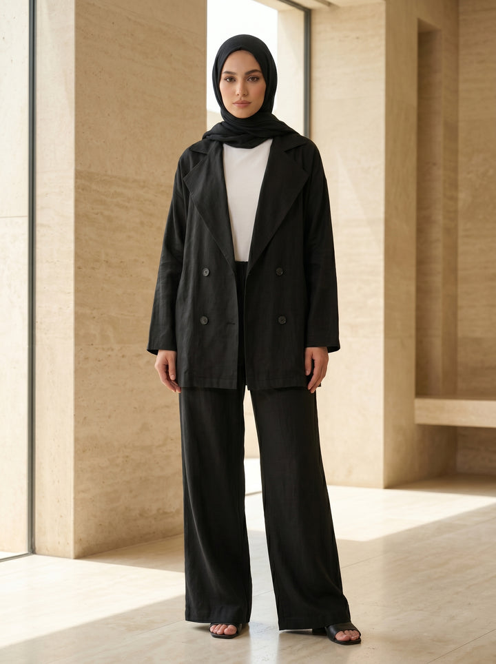 Women’s Urban Linen Jacket & Trousers Set | طقم نسائي كتان بجاكيت وبنطلون