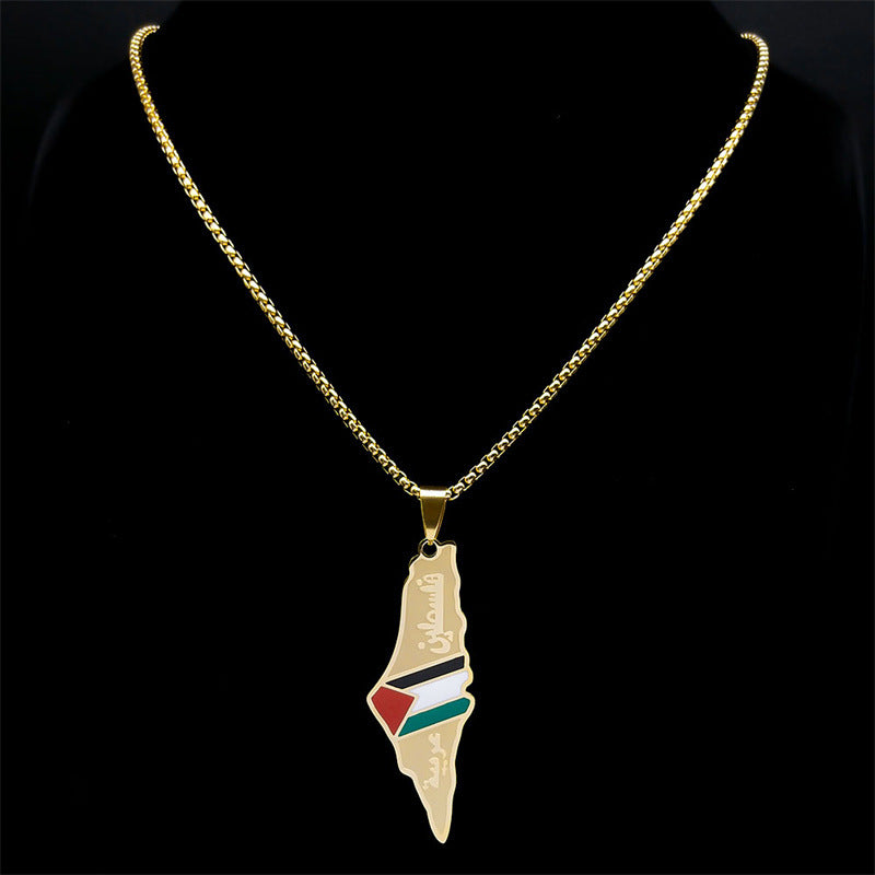 Women’s Heritage Map Pendant Necklace | قلادة خريطة أرضنا من تراث أهلنا