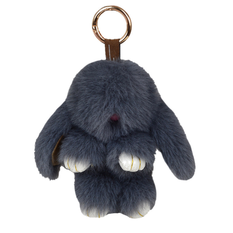 Women’s Plush Rabbit Bag Charm Keychain | تعليقة حقيبة نسائية بتصميم أرنب ناعم