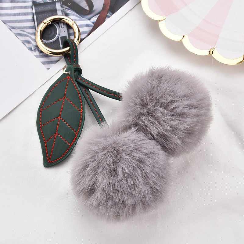 Women’s Plush Cherry Bag Charm Keychain | تعليقة حقيبة نسائية بتصميم كرز ناعم