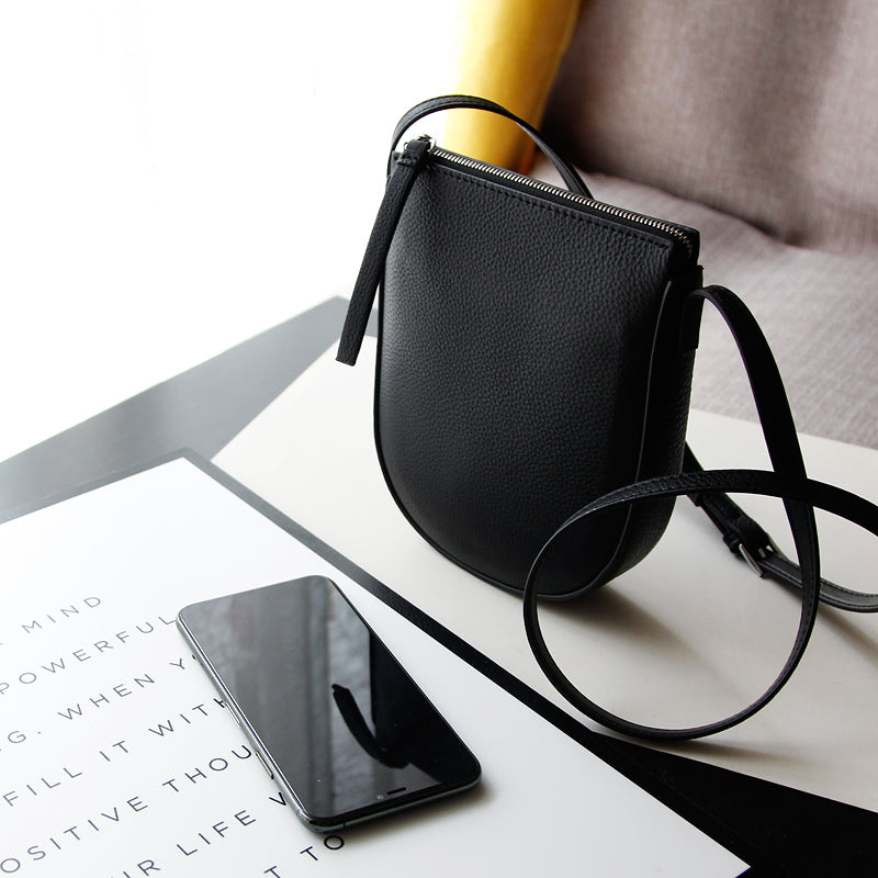 Women’s Mini Leather Phone Crossbody Bag | حقيبة هاتف نسائية صغيرة جلد كروس بودي