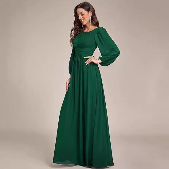 Women's Long Chiffon Evening Dress | فستان سهرة شيفون طويل