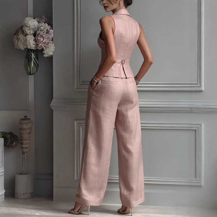 The Elegant Tailored Vest & Wide-Leg Pants Set