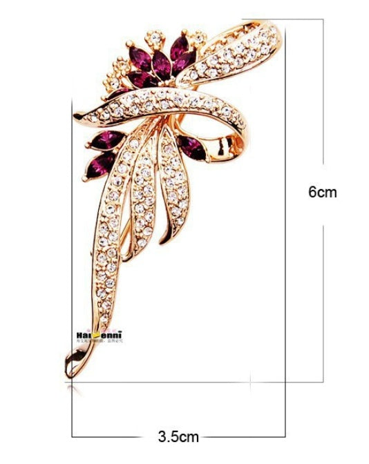 Women’s Crystal Flower Brooch | بروش نسائي كريستال بتصميم زهرة