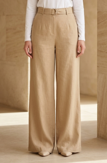 FLOWING - TENCEL TROUSERS - BEIGE