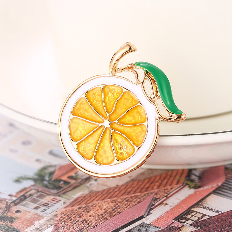 Women’s Lemon Fruit Brooch | بروش نسائي لطيف بتصميم الليمون