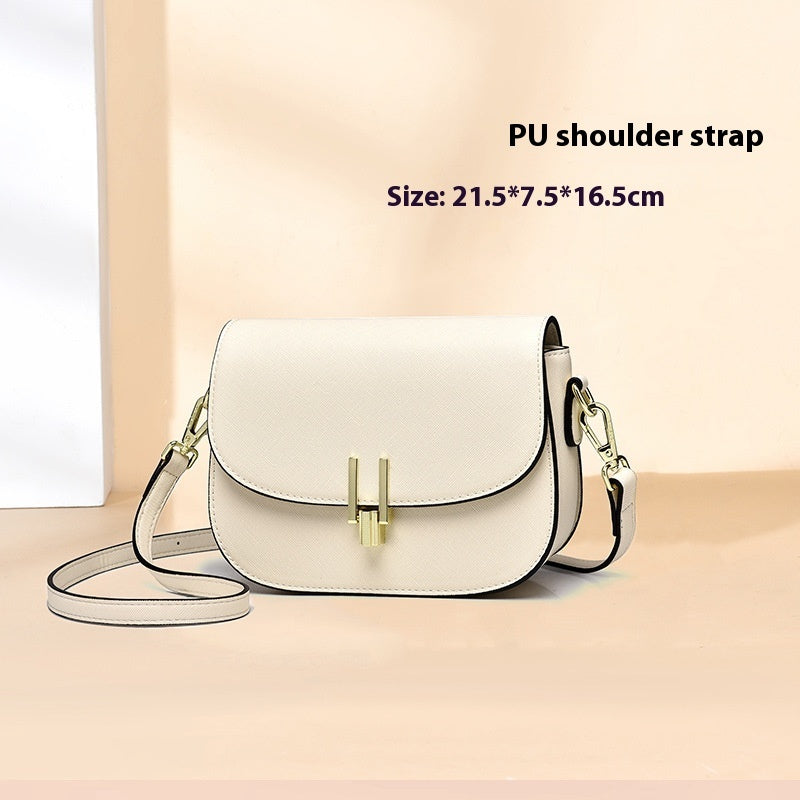 Women’s Semi-Circle PU Shoulder Bag | حقيبة كتف نسائية بتصميم نصف دائري