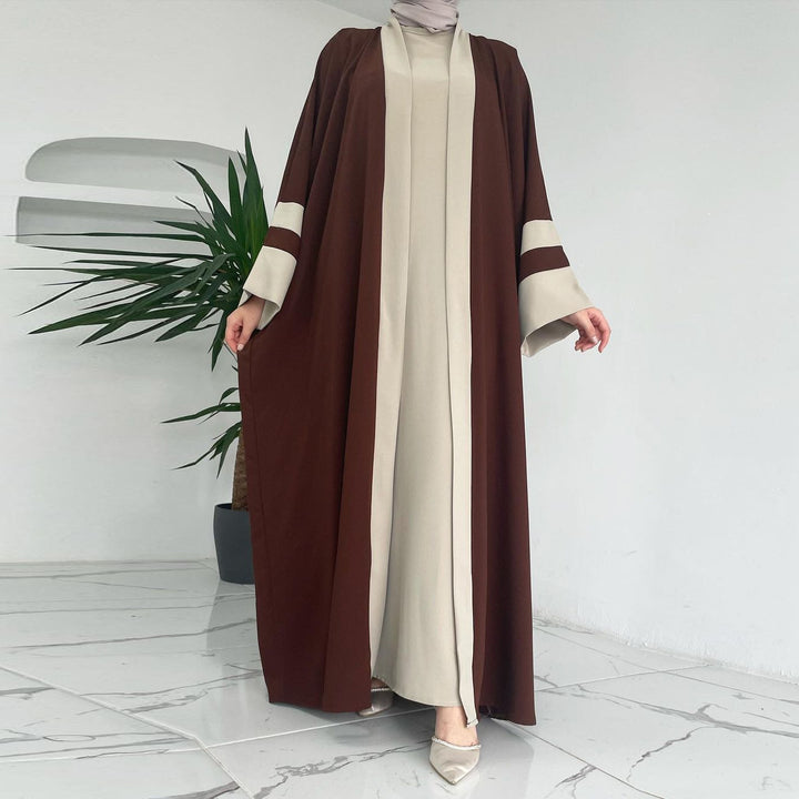 Abaya Two Piece Set Inner Dress & Open Abaya Elegant