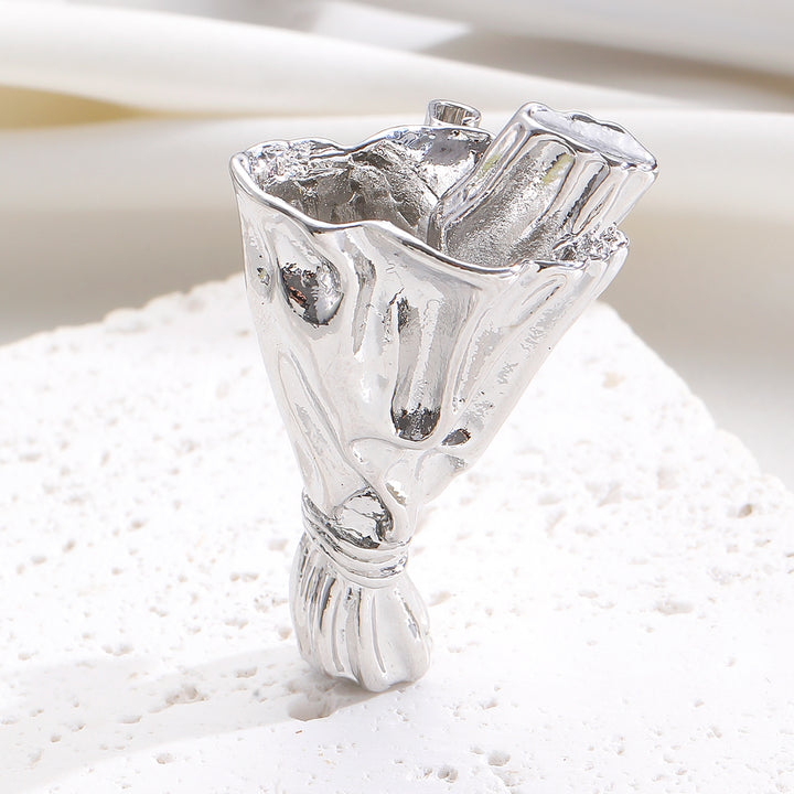 Women’s Elegant Bouquet Brooch | بروش نسائي أنيق بتصميم باقة زهور