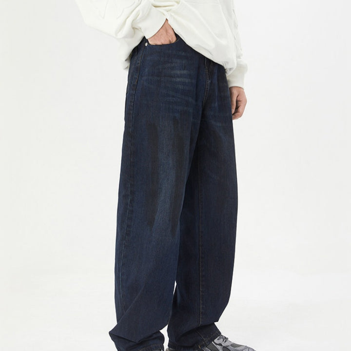 Men’s Relaxed Fit Wide Leg Jeans | Casual Straight Leg Denim