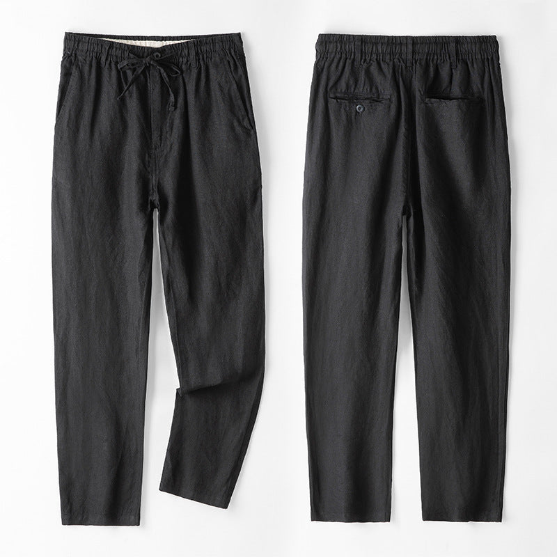 Men’s Linen Casual Pants | Loose Fit Straight Leg