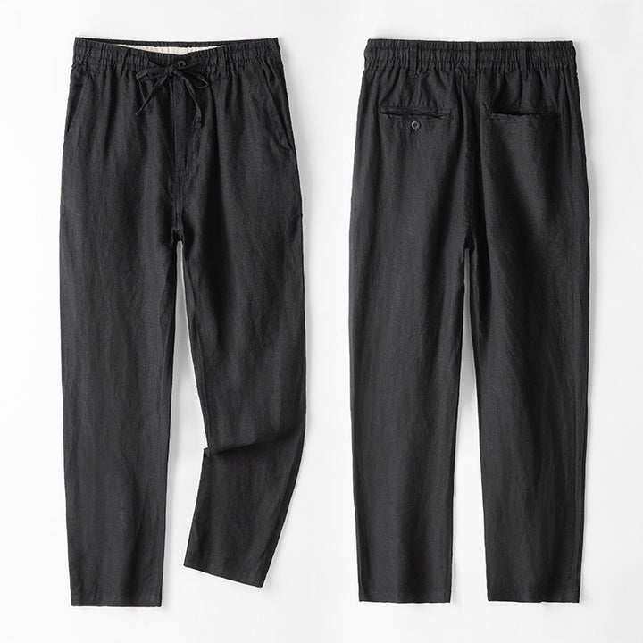 Men’s Linen Casual Pants | Loose Fit Straight Leg
