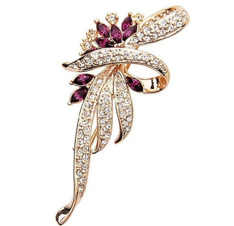 Women’s Crystal Flower Brooch | بروش نسائي كريستال بتصميم زهرة