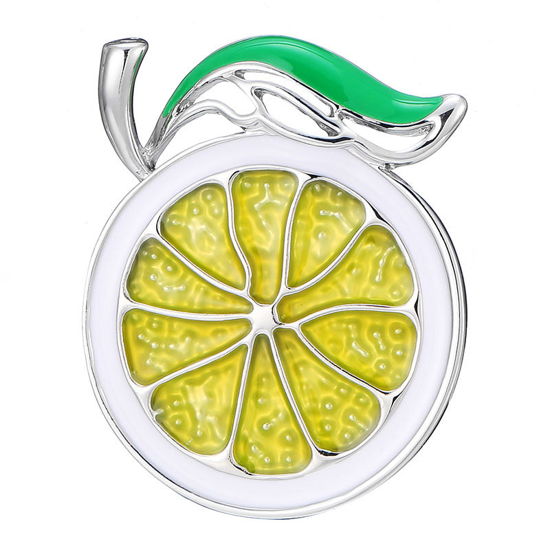 Women’s Lemon Fruit Brooch | بروش نسائي لطيف بتصميم الليمون