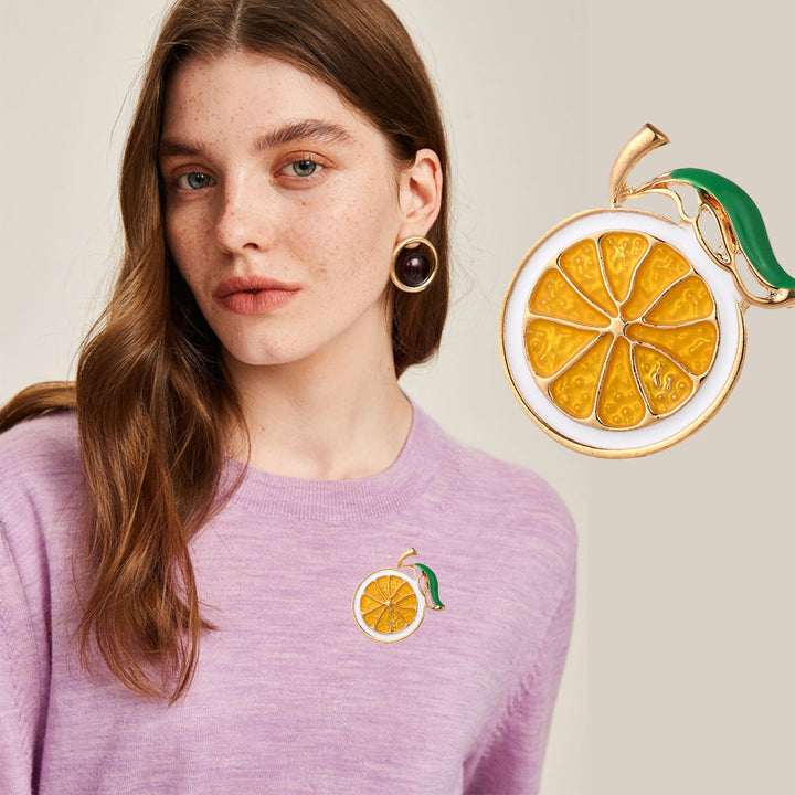 Women’s Lemon Fruit Brooch | بروش نسائي لطيف بتصميم الليمون