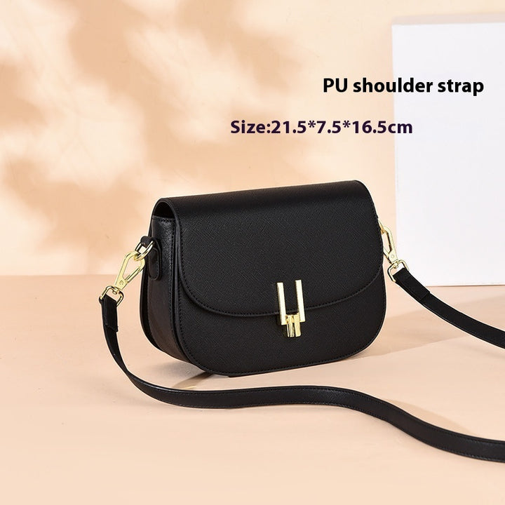 Women’s Semi-Circle PU Shoulder Bag | حقيبة كتف نسائية بتصميم نصف دائري