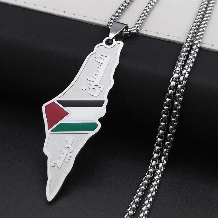 Women’s Heritage Map Pendant Necklace | قلادة خريطة أرضنا من تراث أهلنا