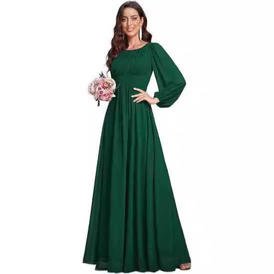 Women's Long Chiffon Evening Dress | فستان سهرة شيفون طويل