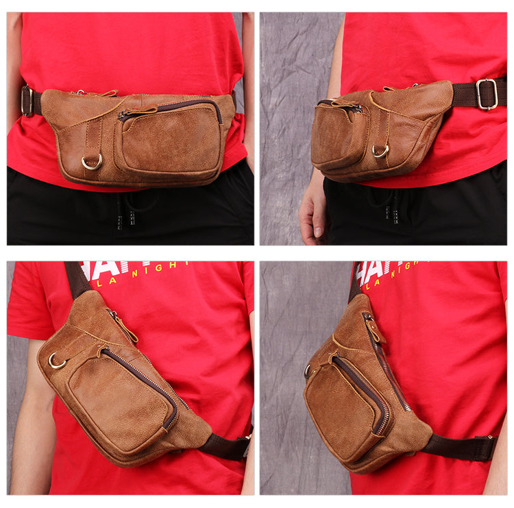 Leather Phone Waist Bag | حقيبة خصر وهاتف جلدية