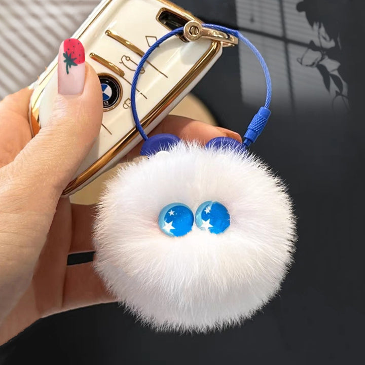 Women’s Fluffy Rainbow Bag Charm Keychain | تعليقة حقيبة نسائية فروية بألوان ناعمة