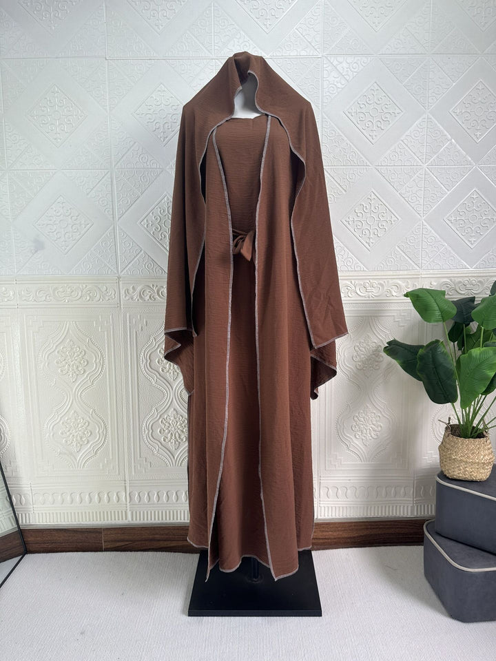 The Majestic Contrast Abaya Set
