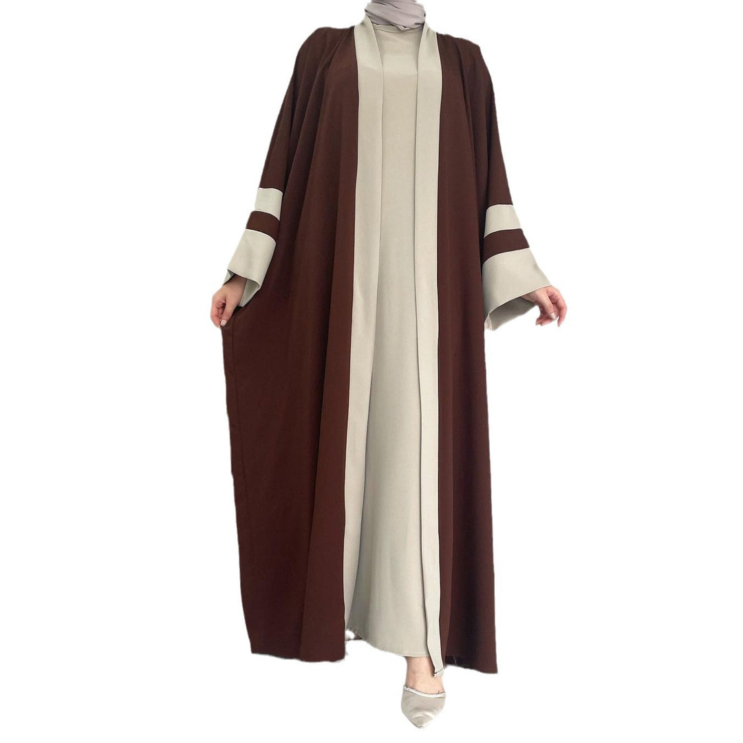 Abaya Two Piece Set Inner Dress & Open Abaya Elegant
