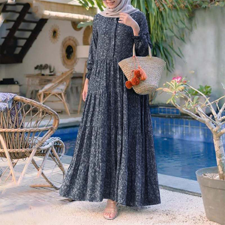 Breathable Floral Maxi Dress | فستان زهور طويل