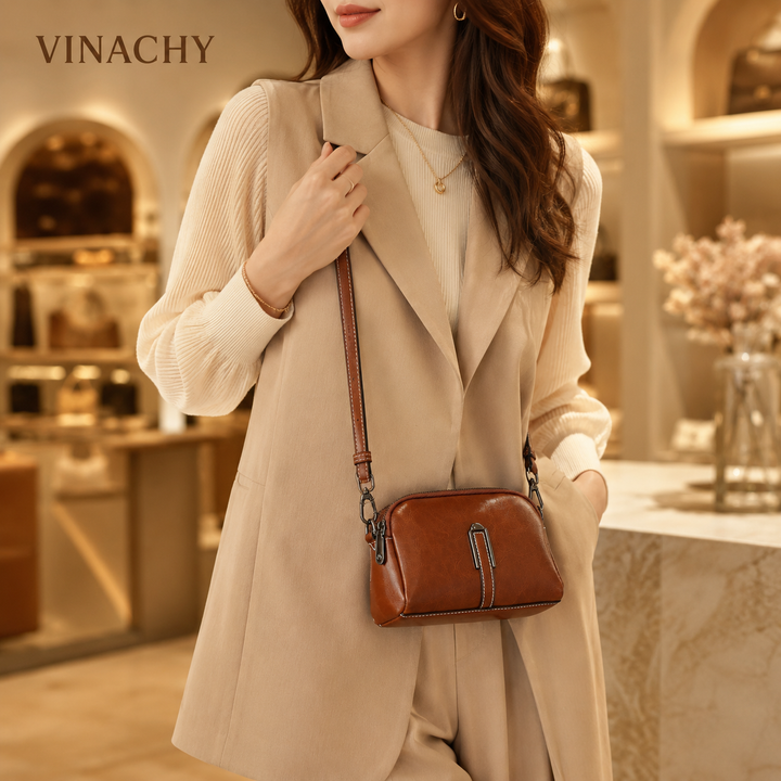 Women’s Genuine Leather Small Crossbody Bag | حقيبة نسائية صغيرة من الجلد الطبيعي كروس بودي