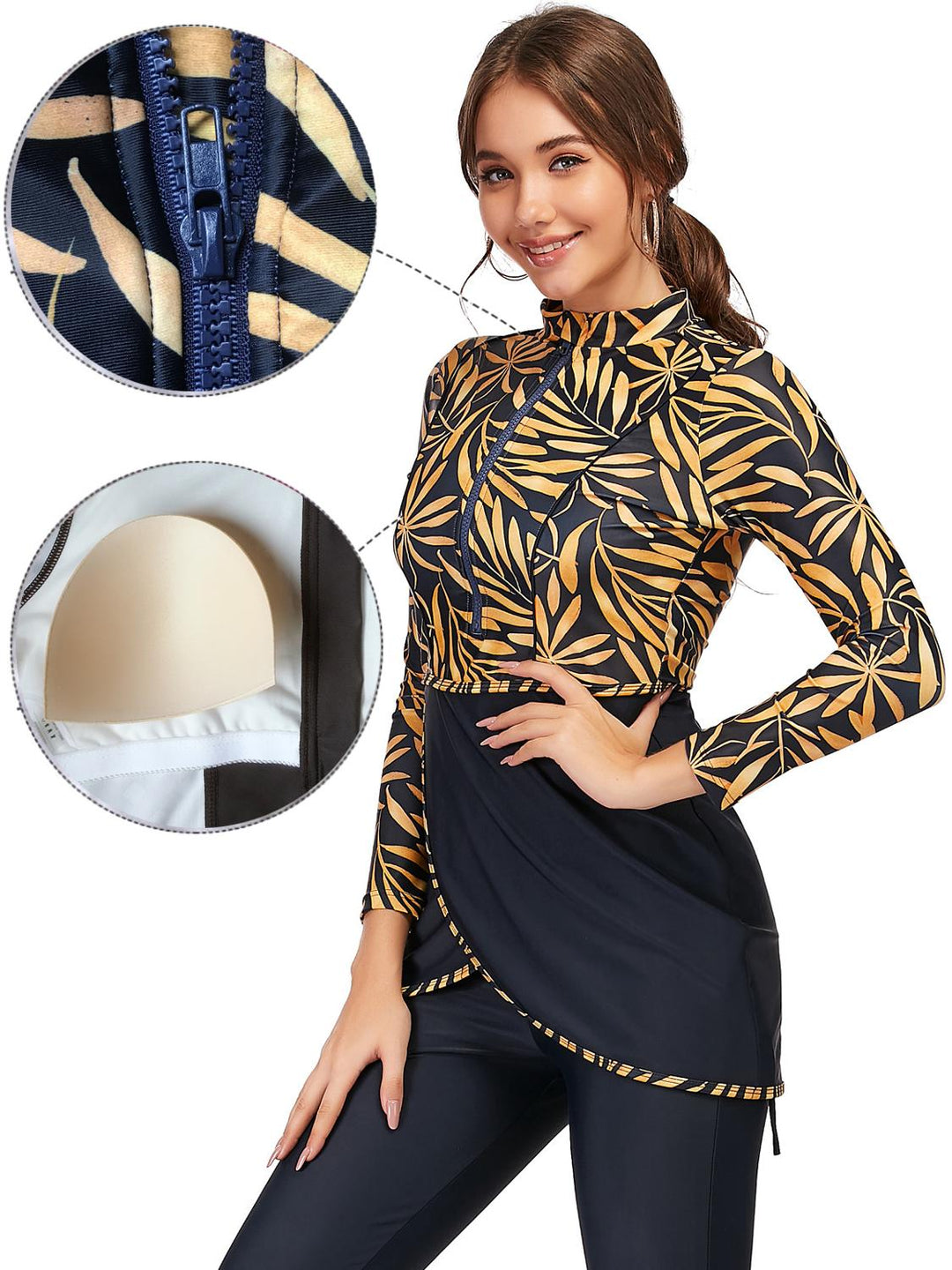 The Floral Active Burkini (3-Piece Set)