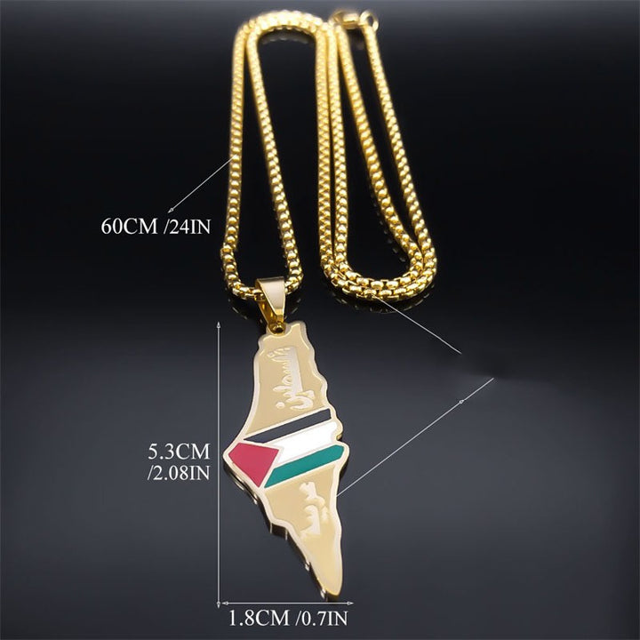 Women’s Heritage Map Pendant Necklace | قلادة خريطة أرضنا من تراث أهلنا