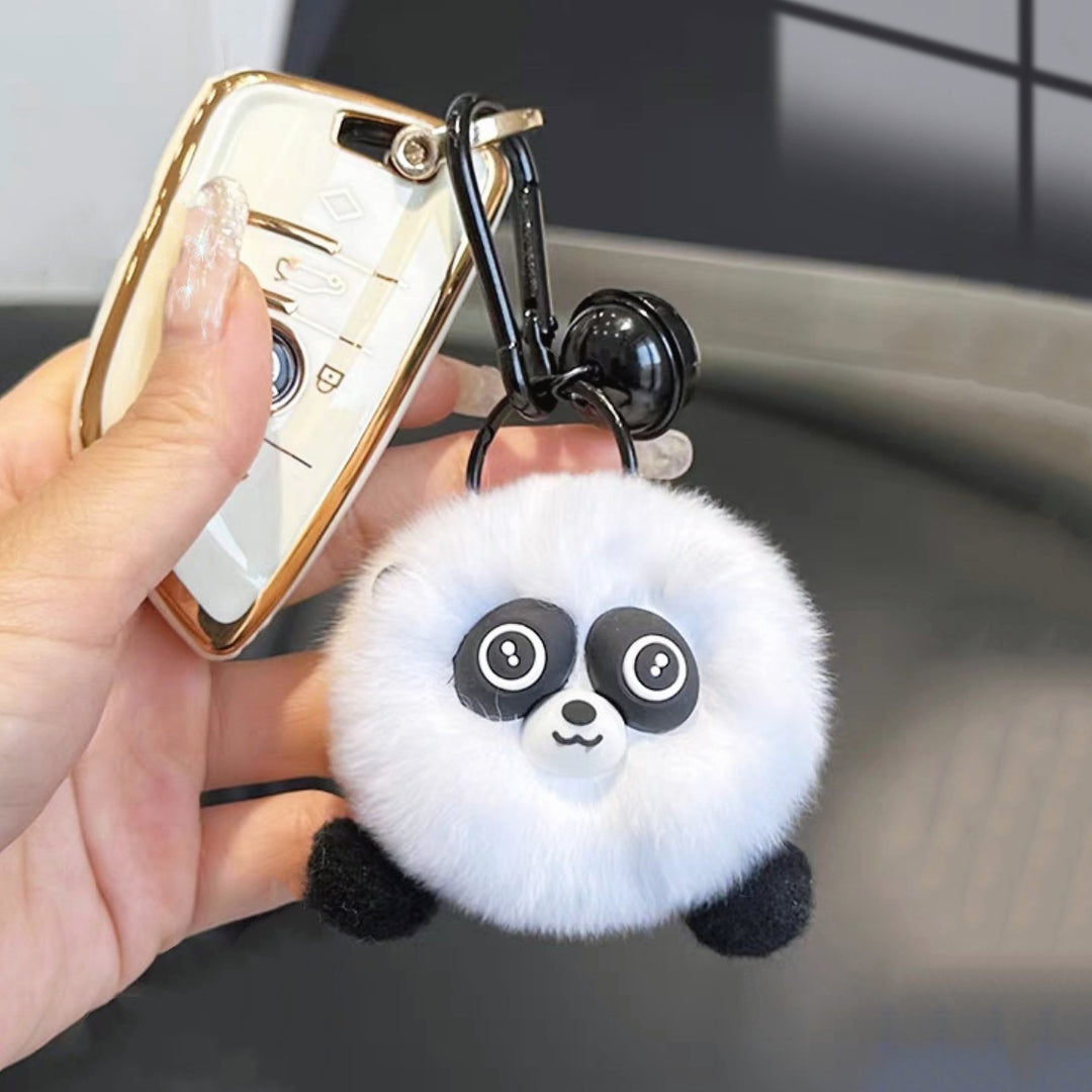 Women’s Plush Panda Bag Charm Keychain | تعليقة حقيبة نسائية بتصميم باندا لطيف