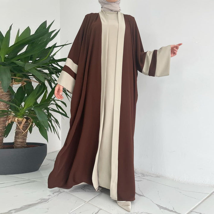 Abaya Two Piece Set Inner Dress & Open Abaya Elegant