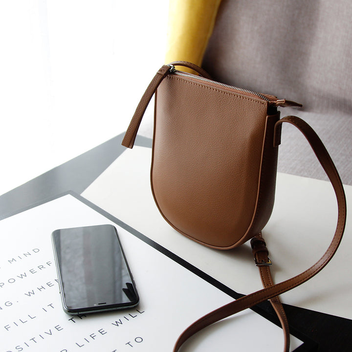 Women’s Mini Leather Phone Crossbody Bag | حقيبة هاتف نسائية صغيرة جلد كروس بودي