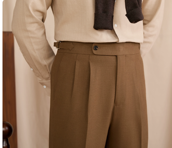 Men’s Naples Suit Pants | High-Waisted Straight Leg Tailoring