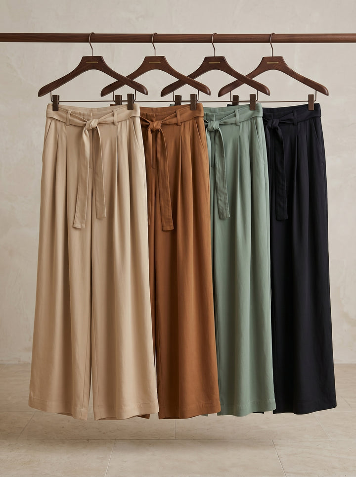 FLOWING - TENCEL TROUSERS - BEIGE