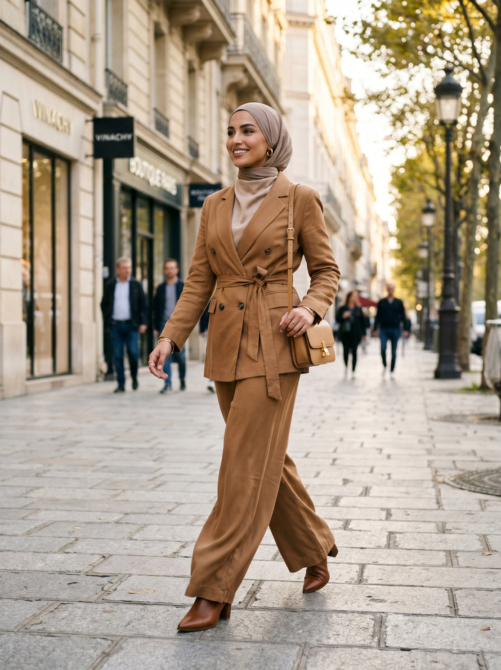 Women’s Urban Linen Jacket & Trousers Set | طقم نسائي كتان بجاكيت وبنطلون