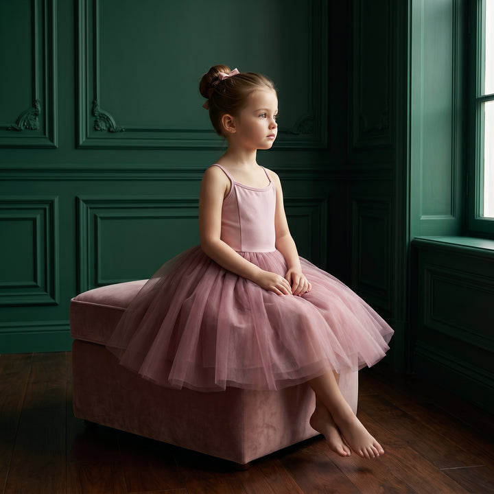 Girls Sleeveless Tulle Party Dress | Elegant Princess Style