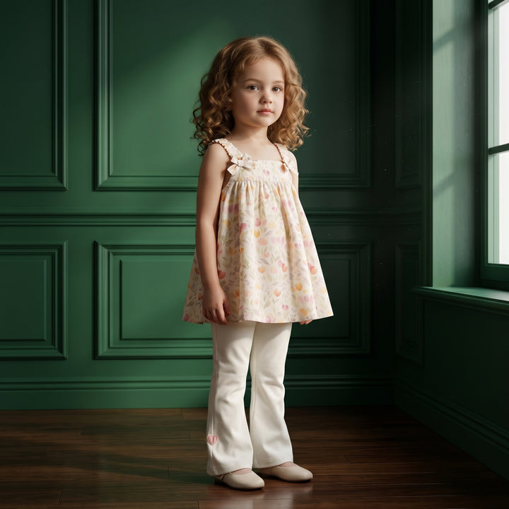Girls Floral Sleeveless Summer Outfit Set