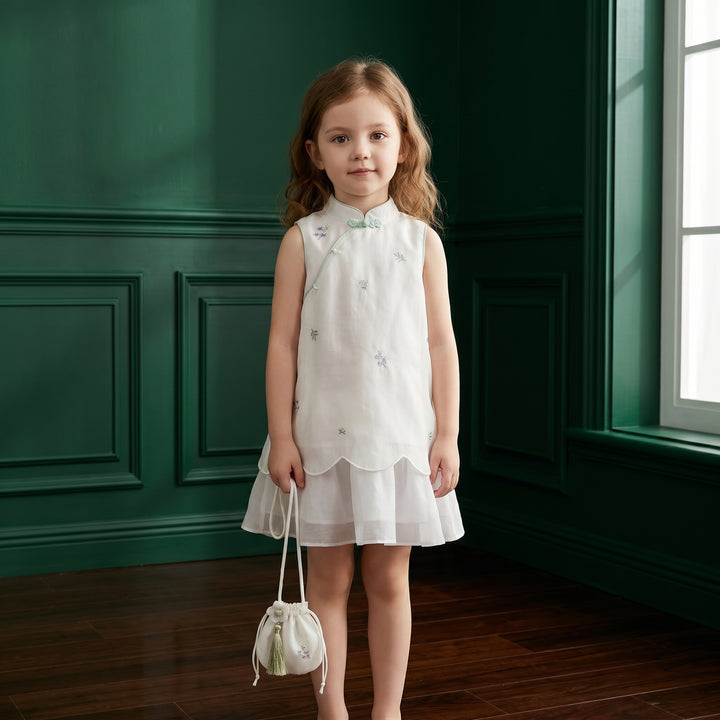 Girls Embroidered Cotton Dress