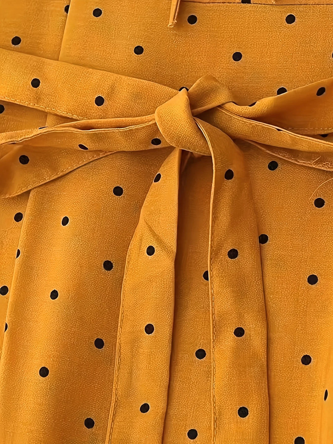 Women’s Plus Size Polka Dot Lounge Dress | فستان بيت صيفي منقط واسع - Gold