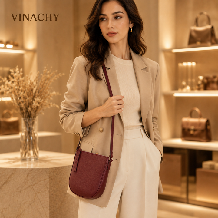 Women’s Mini Leather Phone Crossbody Bag | حقيبة هاتف نسائية صغيرة جلد كروس بودي