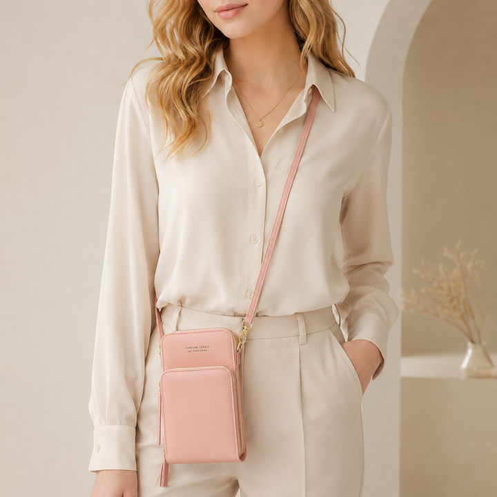 Women’s Tri-Fold Crossbody Phone Bag | حقيبة هاتف نسائية كروس بودي متعددة الجيوب