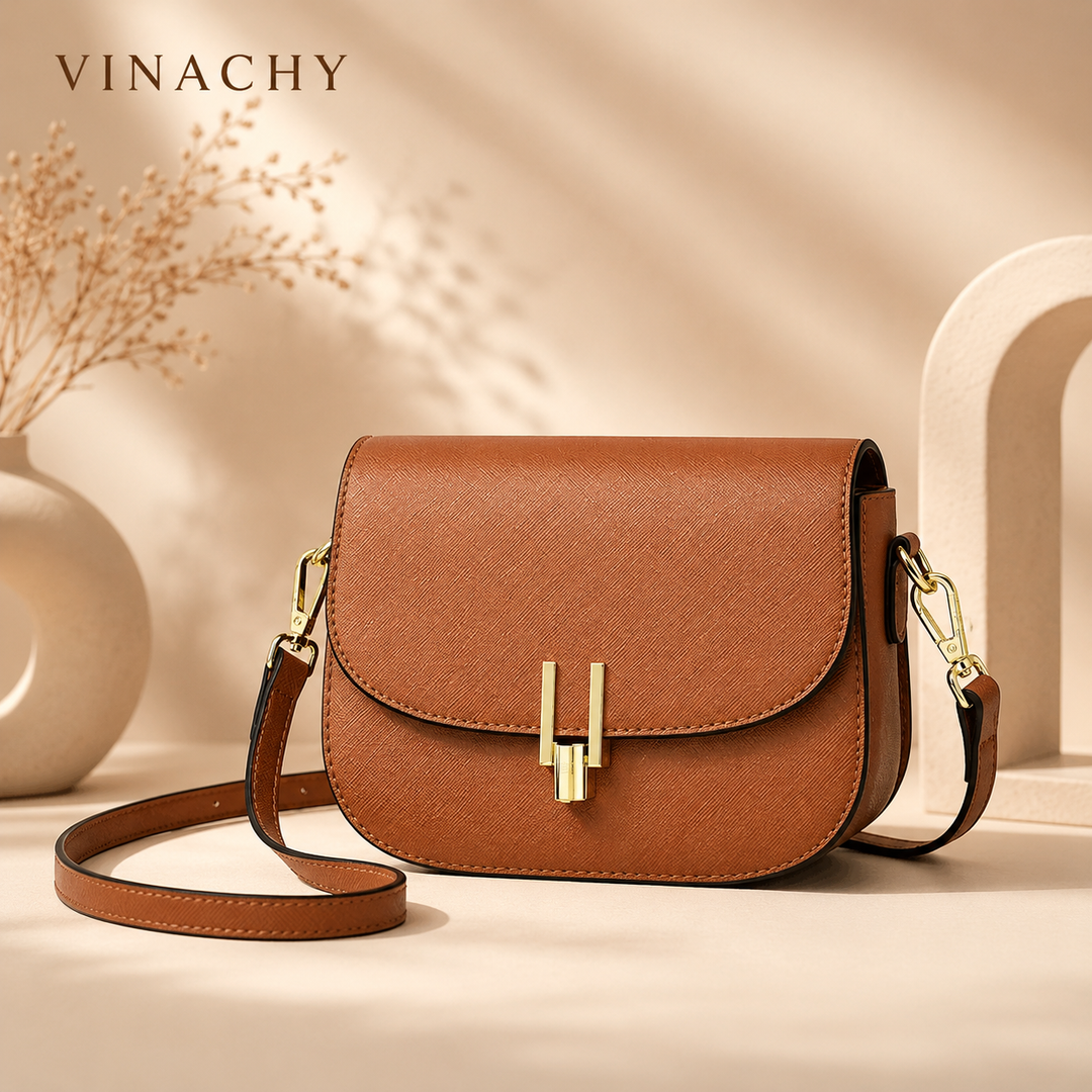 Women’s Semi-Circle PU Shoulder Bag | حقيبة كتف نسائية بتصميم نصف دائري