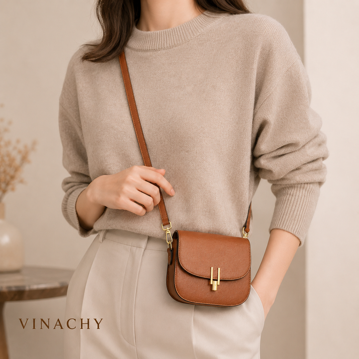 Women’s Semi-Circle PU Shoulder Bag | حقيبة كتف نسائية بتصميم نصف دائري