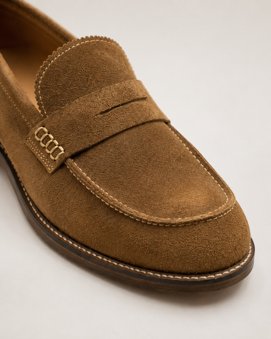 Men’s Camel Suede Leather Loafers | حذاء لوفر رجالي جلد شمواه تركي بلون جملي