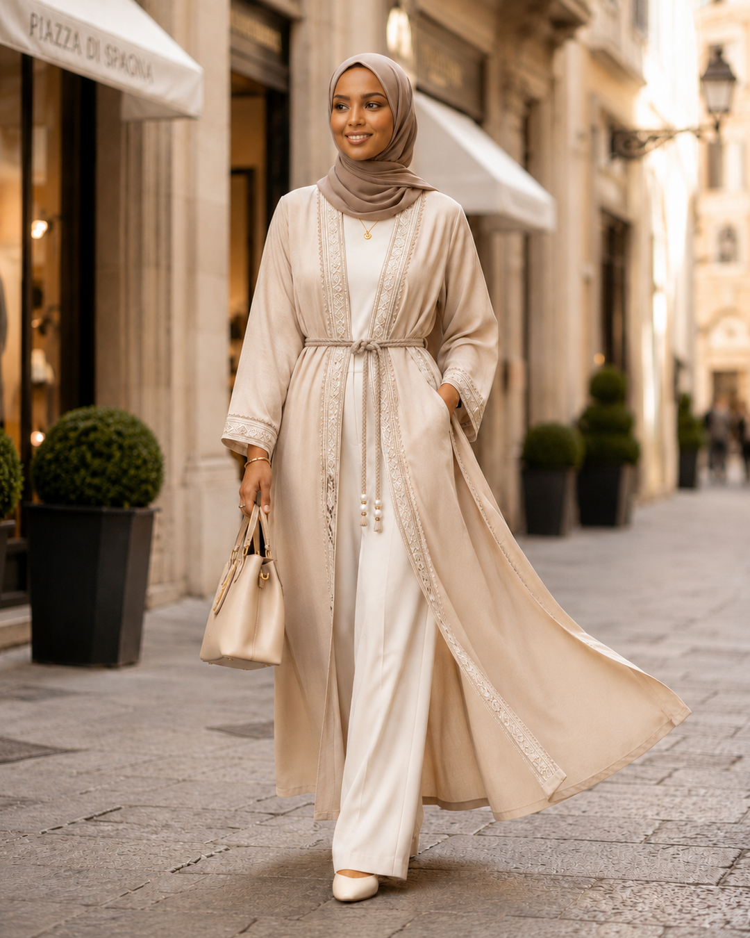 The Opulent Tencel Kaftan Set | طقم قفطان التنسيل الفاخر مع بنطلون
