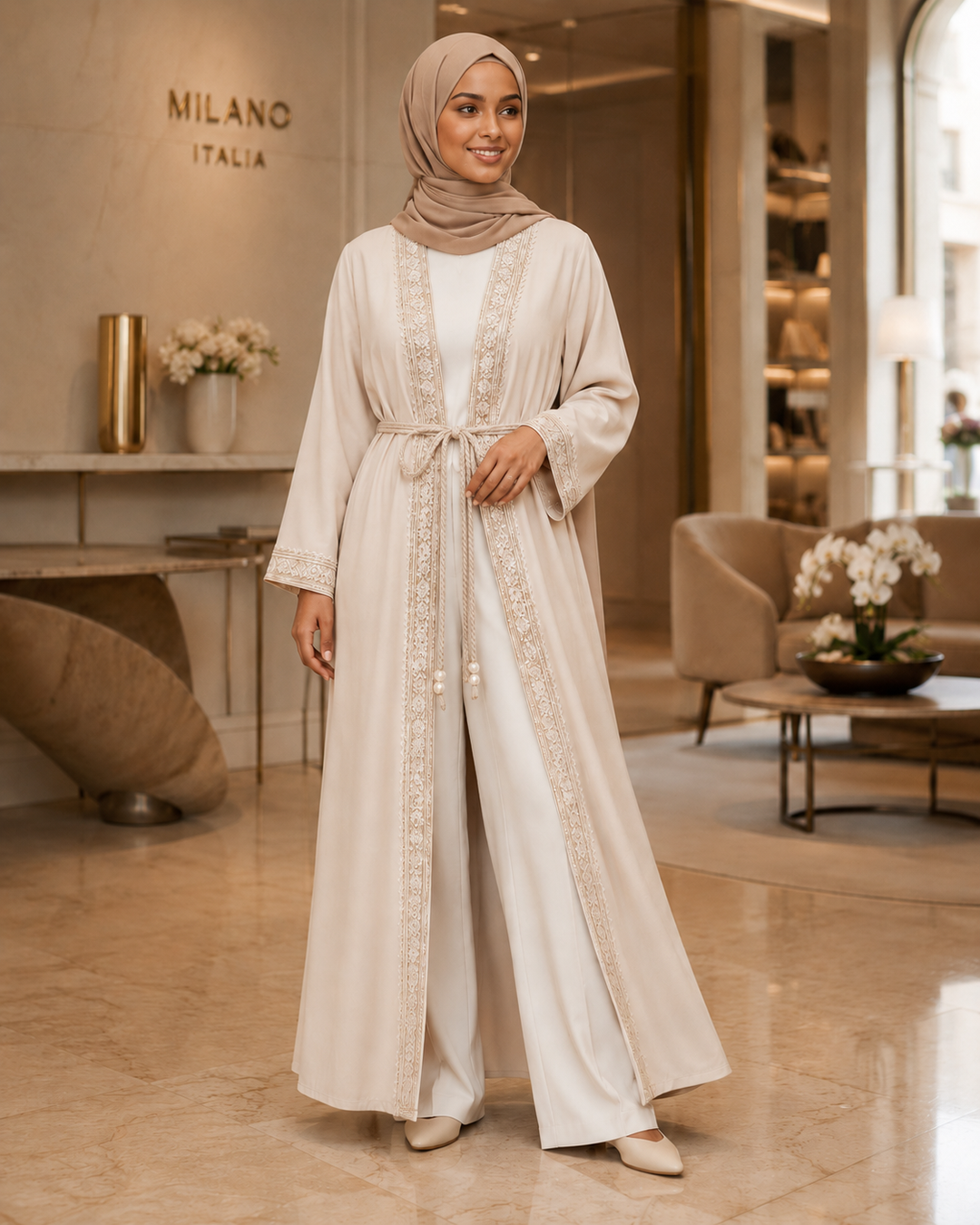 The Opulent Tencel Kaftan Set | طقم قفطان التنسيل الفاخر مع بنطلون