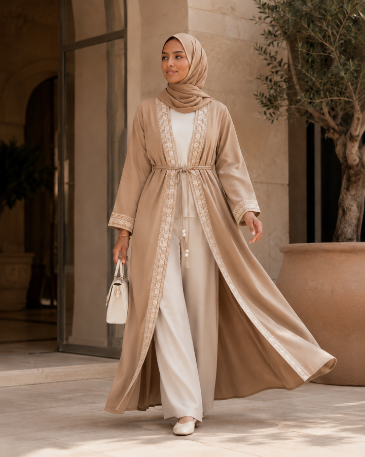The Opulent Tencel Kaftan Set | طقم قفطان التنسيل الفاخر مع بنطلون