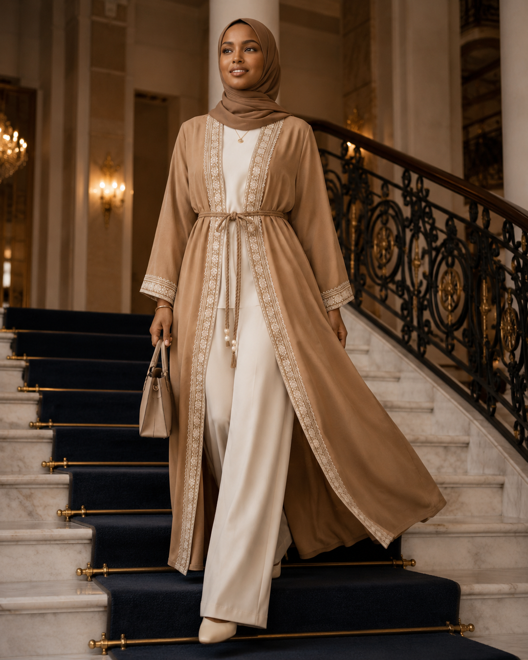 The Opulent Tencel Kaftan Set | طقم قفطان التنسيل الفاخر مع بنطلون